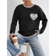 thumbnail image 4 of Suéter de Punto con Cuello Redondo, Larga, Holgado y Liso para Mujer, Estilo Moderno Negro XL, 4 of 8