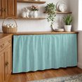 thumbnail image 2 of Modern Bohemia Cabinet Curtains 28"x51" Sink Skirt for Bathroom Kitchen, Solid Color Minimalist Linen Aqua Self Stick Adhesive Under Desk Covers Tall Laundry Cabinet Storage Organizer, 2 of 8