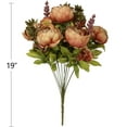 thumbnail image 2 of Visland Artificial Flowers Silk Plastic Fake Peony Flower Vintage Peonies Bouquet DIY Wreath for Home Wedding Centerpieces Decor, 2 of 6