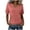 Pink, variant on KIHOUT Women's Casual Notched V-Neck Short Sleeve T-Shirt Relaxed Fit Cotton-Like Everyday Summer Top