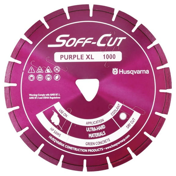 Husqvarna Construction Xl6-1000 6 Inch Purple Soff-Cut Segmented Rim Diamond Blade For Concrete