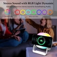 thumbnail image 4 of Samovi 4-in-1 Wireless Charging Bluetooth Speaker with Phone Stand, 15W Fast Charger Stand, RGB Ambient Light, Wireless Bluetooth Speaker for iPhone/Samsung, Gifts for Men Women (White), 4 of 8