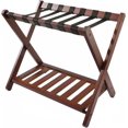 thumbnail image 1 of Luggage Rack Bamboo Hotel Room Luggage Rack, with 6 Heavy-Duty Nylon Straps, Foldable Double-Layer Storage Rack, 64x40x56cm, Brown, 1 of 1