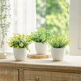 thumbnail image 2 of 3 Pack Mini Potted Fake Plants Artificial Eucalyptus Plants in Pots for Home Decor Faux Plant Indoor with 4 Inch Frosted Plastic Planter for Office Bathroom Desk Room Greenery Decoration, 2 of 4