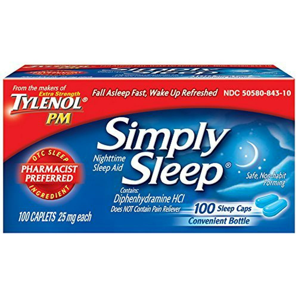 Tylenol Simply Sleep Nighttime Sleep Aid Caplets100 count Walmart