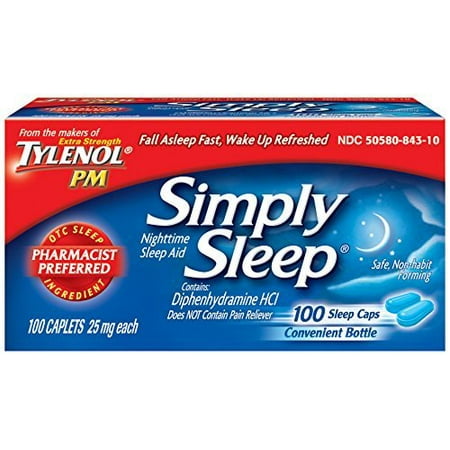 Tylenol Simply Sleep Nighttime Sleep Aid Caplets-100 (Best Drugstore Sleep Aid)