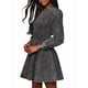 thumbnail image 3 of Vestido Camisero de Mezclilla para Mujer, Larga, Cuello Redondo, Minivestido Vaquero Corto de Corte A, para Otoño. Negro XL, 3 of 10