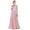 A Pearl Pink, variant on Women's Floral Lace Appliques Chiffon Wedding Bridesmaid Long Dress Prom Evening Gowns