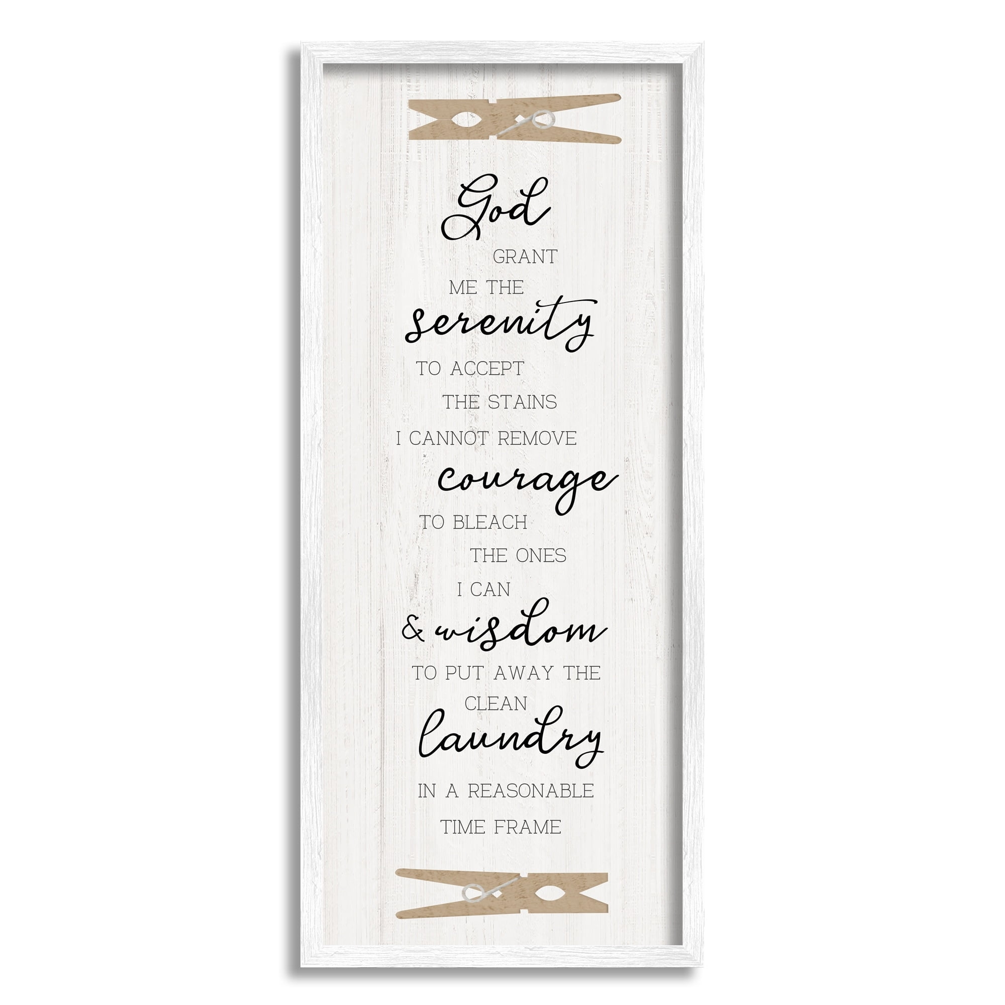 Stupell Industries Casual Laundry Phrase Religious God Grant Me List Graphic Art White Framed Art Print Wall Art, Design by CAD Designs