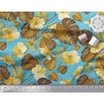 thumbnail image 2 of Soimoi Rayon Fabric Floral & Leaves Tropical Print Fabric by The Yard 42 Inch Wide, 2 of 3