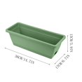 thumbnail image 3 of Window Box Planter, Plastic Vegetable Flower Planters Boxes 14 Inches Rectangular Flower Pots with Saucers for Indoor Outdoor Garden, Patio, Home Decor(Green), 3 of 5