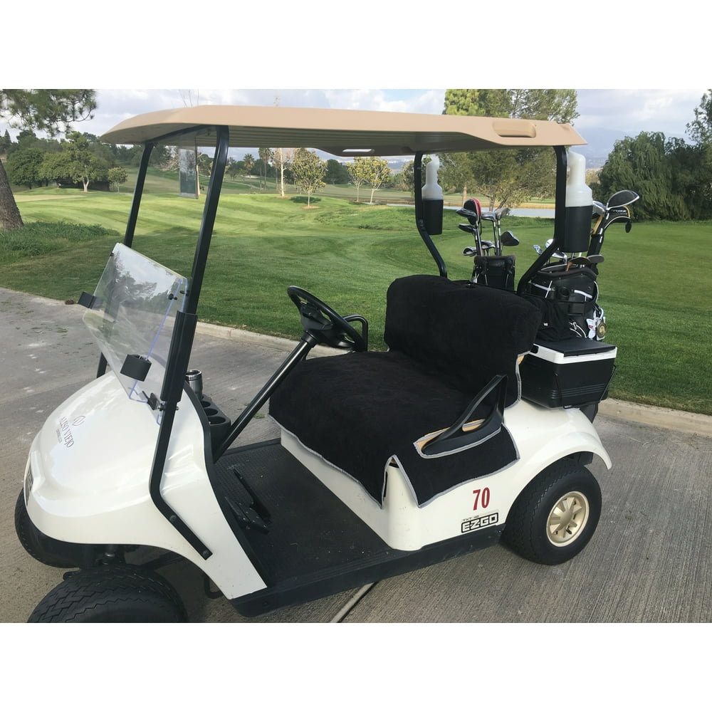 Covered Living Reversible Golf Cart Seat and Back Cover, Black and