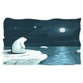 thumbnail image 4 of Winter Ceramic Toothbrush Holder, Cartoon Style Hand Drawn Polar Bear in the Arctic Staring at the Moon Image Print, Decorative Versatile Countertop for Bathroom, 4.5" X 2.7", Blue White, 4 of 4