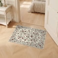thumbnail image 2 of ODIKA 2'x3' Ultra-Soft Accent Mat, Boho Traditional Large Scroll Botanical Border Bohemian Teal None Washable, Bare feet friendly, Easy Care Indoor rug for Bedside, Footrest, 2 of 7