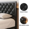thumbnail image 3 of Homall Full Size Bed Frame with Headboard PU Leather Upholstered Bed Frame Platform,All Metal Slats Support Platform Bed Frame with Storage Space,Easy Assembly,Noise Free,No Box Spring Needed,Black, 3 of 7