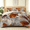 Grey & Rust Muted Autumn Leaf, variant on Davulos Fall Quilt Set King Size,3‑Piece Maple Leaves Print Bedspreads Lightweight,Reversible Orange Farmhouse Coverlet Soft Bed Cover with Pillow Shams for All Season