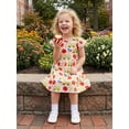 thumbnail image 4 of Toddler Baby Girls Summer Dress Cute Back to School Apple Pencil Print Flying Sleeve Dress, 4 of 8