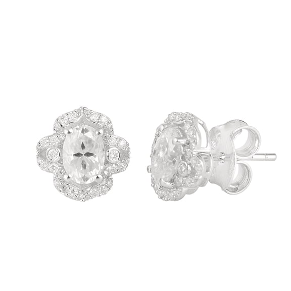 2.70 Ctw Oval Moissanite 925 Sterling Silver Solitaire Accents Women Mother's Day Gift Stud Earrings