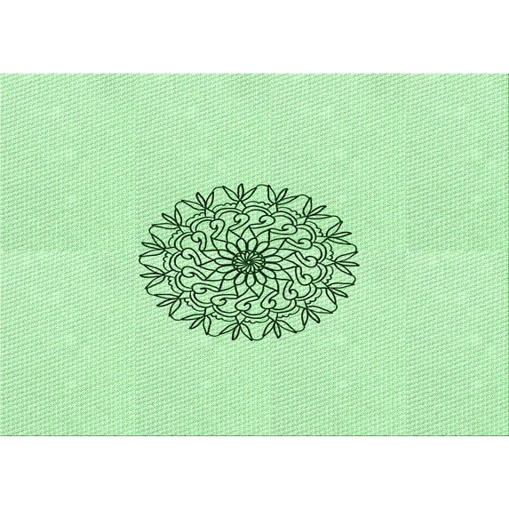 Ahgly Company Machine Washable Indoor Rectangle Transitional Mint Green Area Rugs, 2' x 4'