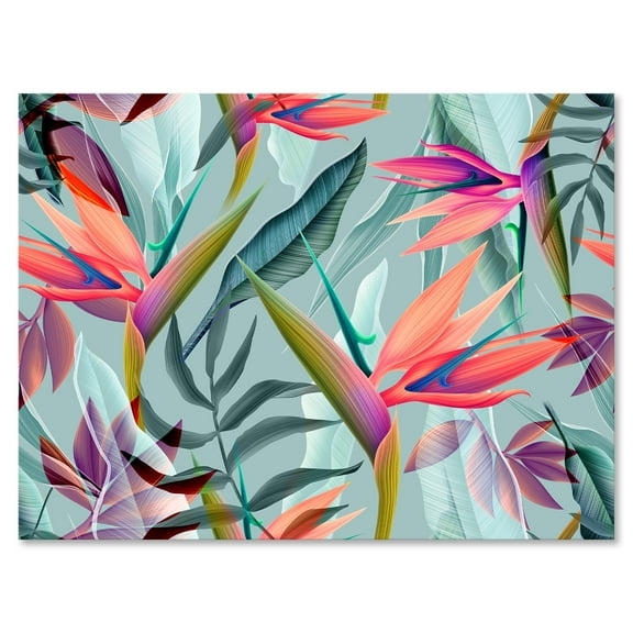 Designart ' VIntage Tropical Flowers V ' Traditional Canvas Wall Art Print