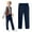 Navy, variant on AIEOTT Boys' School Uniform Flat Front Twill Pants Adjustable Waist Stretch Straight Fit Chino Pant Kids Pull On Khaki Pants, for 5-14 Years