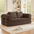 thumbnail image 2 of ATHOPE 78.7" Folding Convertible Sofa Bed, Oversized Corduroy Upholstered Boneless Couch, Loveseat Sleeper with Pull Out Bed, Floor Sofa Modular Futon Couch for Living Room Bedroom Lounge, Coffee, 2 of 13