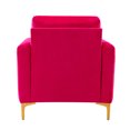 thumbnail image 5 of 14 Karat Home Velvet Club Chair Set of 2 Arms Wood Upholstered Accent Chair Metal Legs Red, 5 of 10