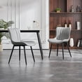 thumbnail image 3 of YOUNIKE Soft Dining Chair Set of 2 Gray Faux Leather Upholstered Full Back Side Chair, 3 of 7