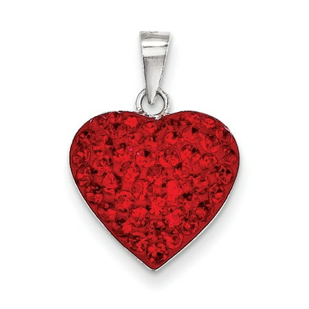 - Sterling Silver Red Preciosa Crystal Heart Pendant