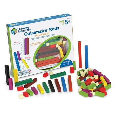 Learning Resources Cuisenaire Rods Introductory Wood Set Classroom Accessories Homeschool Supplies Math Manipulatives Ages 4 5 6+