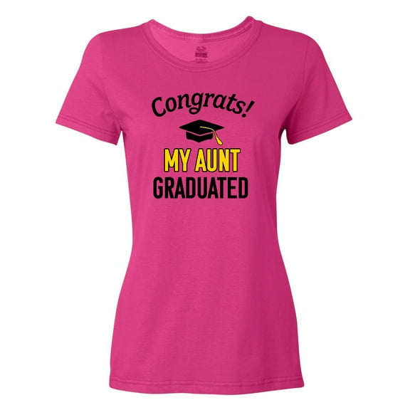 Inktastic Congrats My Aunt Graduated with Cap Women's T-Shirt