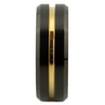 thumbnail image 3 of Metals Jewelry Men's / Women's Tungsten Carbide 8mm Wedding Band Black Plated with Gold Plated Center Ring Size 12, 3 of 5