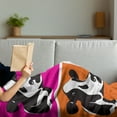 thumbnail image 3 of Cattle Soft Flannel Fleece Blanket, Pop Art Style Cow Head Portraits Composition in Vibrant Colors Graphic Illustration, Cozy Plush for Indoor and Outdoor Use, 70" x 90", Multicolor, by Ambesonne, 3 of 5