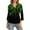 Black, variant on Women's Summer Casual 3/4 Sleeve V-Neck Top, Cuffed Hem, St. Patrick's Day Print, Holiday Theme T-Shirt for Women,Gold 3XL