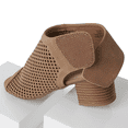thumbnail image 5 of J. Adams Maddie Booties for Women - Peep Open Toe Low Block Chunky Heel Hook & Loop Strap Sandals, 5 of 6