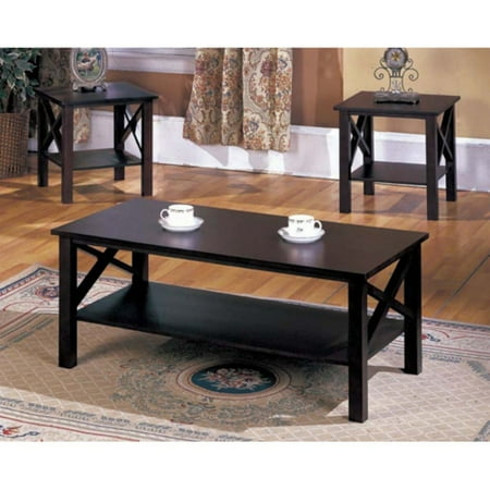 3 Drawer Cocktail Table - K & B Furniture T84 3 Piece Cocktail and End Table Set Merlot Finish