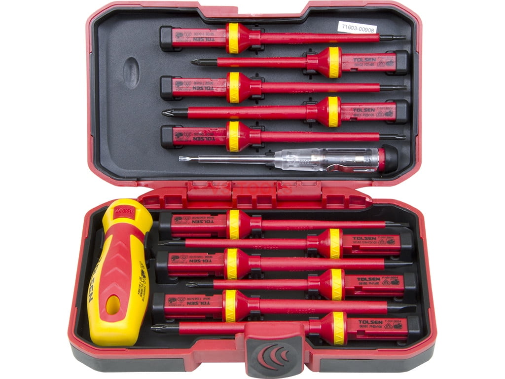 13pcs Tolsen Interchangeable VDE 1000V Power Insulated Screwdriver Set