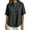 Dark Gray, variant on Zpanxa Womens Button Down Shirt Band Collar Short Sleeve Loose Fit Casual Solid Color Blouses for Summer