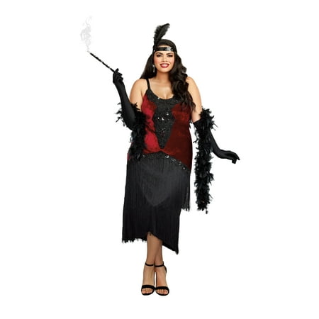 Dreamgirl Women's Luxe Plus-Size Million Dollar Baby Flapper Costume