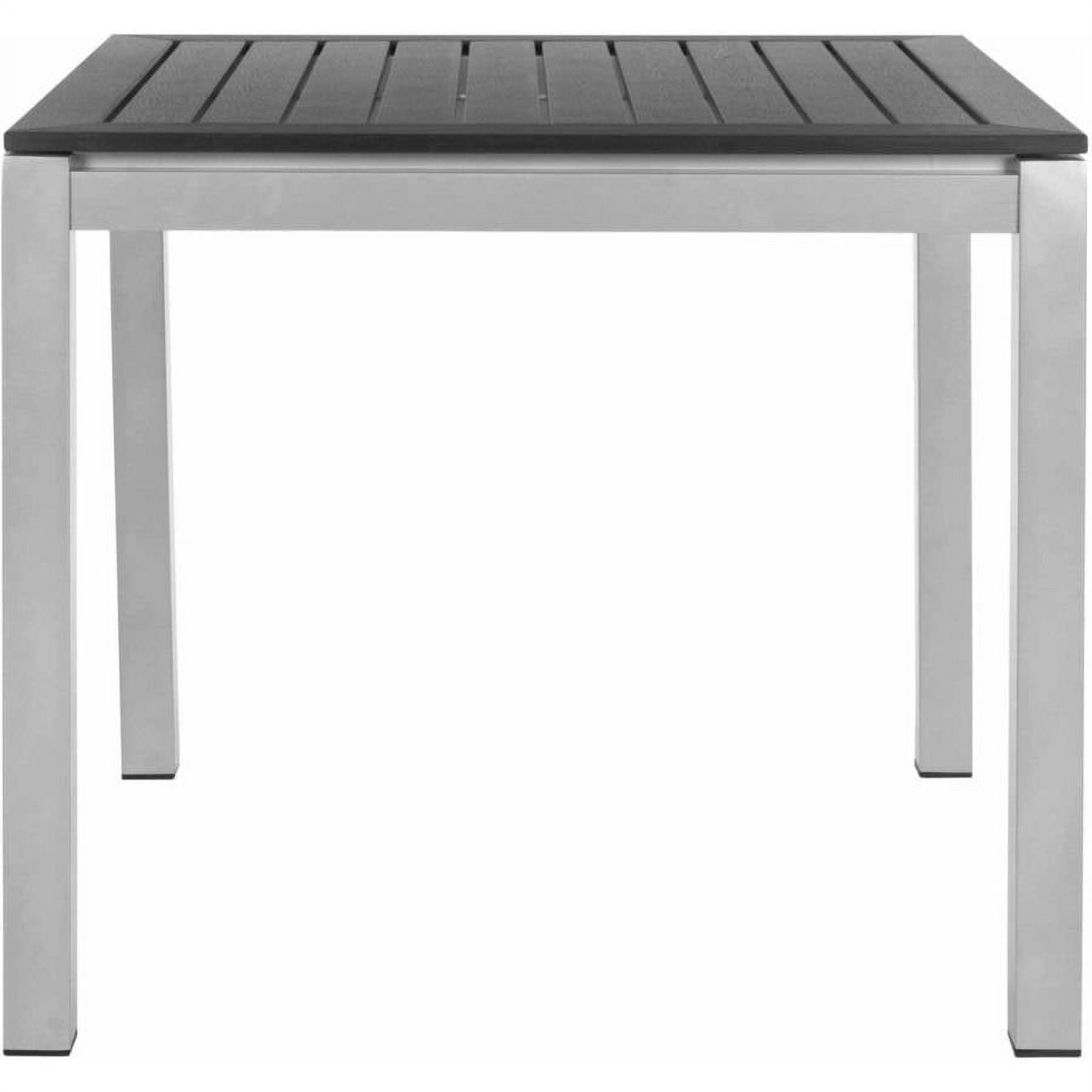 SAFAVIEH Onika Outdoor Patio Square Dining Table, Black/Grey