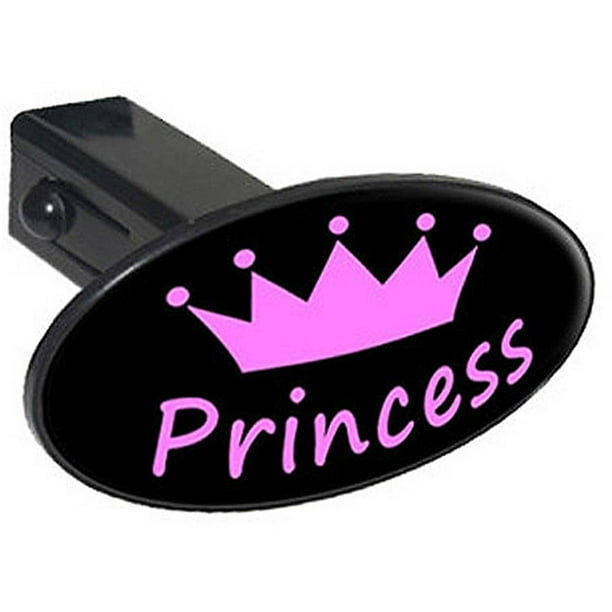 Princess, Crown, Pink 1.25" Oval Tow Trailer Hitch Cover Plug Insert