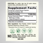 Chamomile Flower Extract | 1100mg | 200 Quick Release Capsules | by Piping Rock