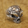 thumbnail image 5 of Brass Eyebrow Copper Fire 925 Sterling Silver Skull Ring Adjust TA427 US Size 8, 5 of 16