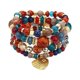 thumbnail image 5 of Pulsera de cristal en forma de corazón multicolor, moda étnica retro, exquisita pulsera para mujer, joyería con cuentas multicapa, 8 piezas Rojo Verde, 5 of 7