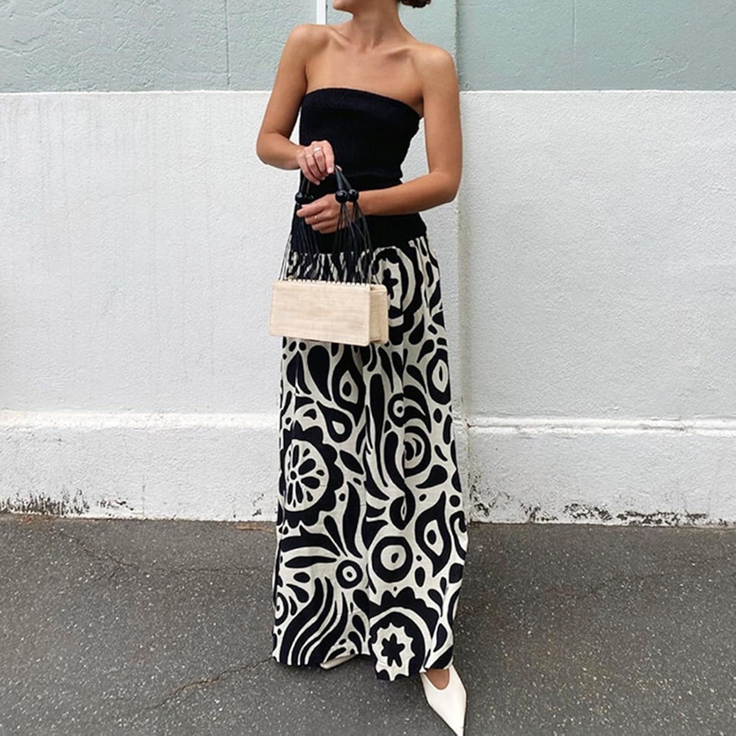 Women Drop Waist Maxi Tube Dress Color Block Bandeau Long Dress Strapless  Patchwork A Line Flowy Long Dress - Walmart.ca