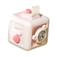 thumbnail image 4 of Juguetes sensoriales para niños pequeños, cubo de actividades, habilidades motoras finas, juguete educativo, cubo de actividades Montessori para bebés rosa, 4 of 8