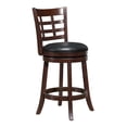 thumbnail image 2 of Weston Home Jaxon Window Back Vinyl Swivel 26" Counter Height Stool, Black/Dark Cherry, 2 of 7