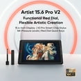 thumbnail image 2 of XPPen Upgraded Artist 15.6 Pro V2 Drawing Tablet with Screen 16384 Pen Pressure X3 Pro Stylus Graphic Art Tablet with Full-Laminated Anti-Glare Glass Tilt Support Red Dial and 8 Shortcut Keys, 2 of 12