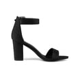thumbnail image 3 of BLISSFUL STEP Women's Shoes Ankle Strap Block Heel Buckle Open Toe Sandals Black 5.5, 3 of 8