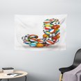 thumbnail image 1 of Letter J Tapestry, Letter J Capitalized Sporting Goods Basketball Football Pigskin Fun Games Design, Wall Hanging for Bedroom Living Room Dorm Decor, 60W X 40L Inches, Multicolor, by Ambesonne, 1 of 2